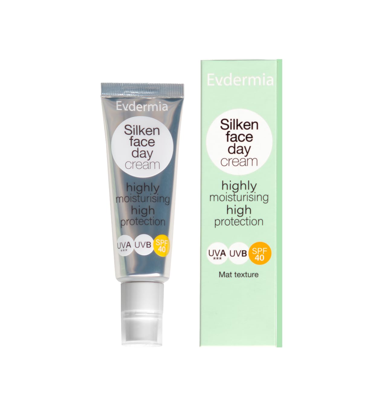 Hydrating & Matte Face Sunscreen Day Cream SPF 40 – Helps Protect from UVA/UVB Rays, Moisturises, Smooths, Fast-Absorbing Silky Feel – Silken Face Day Cream 50ml