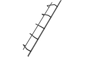 YEEZOO 5-Rung Window Well Ladder, Heavy Duty Steel Basement Egress, Fire Escape for Emergency Home Safety (56.2" Lx17.9" W, Straight, Matte Black)