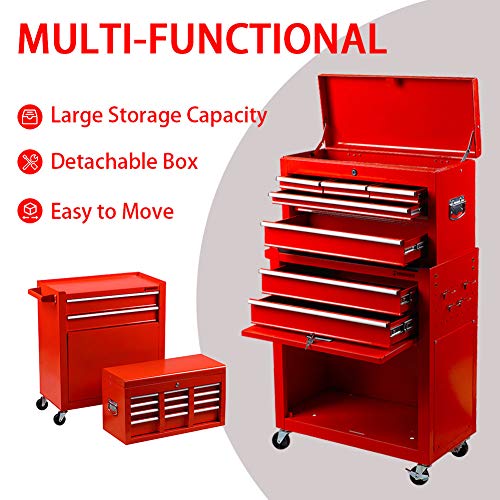 image for INTERGREAT Metal Tools Chest Cabinet for Garage Rolling Toolbox Chest 
