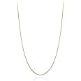 Miabella Italian 18K Gold Over 925 Sterling Silver Thin 1mm Box Chain Necklace for Women, Made in Italy