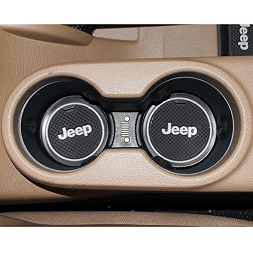 Cup Holder Mat, EONPOW Antidust Nonslip Interior door Cup Holder Mats For Jeep Wrangler JK