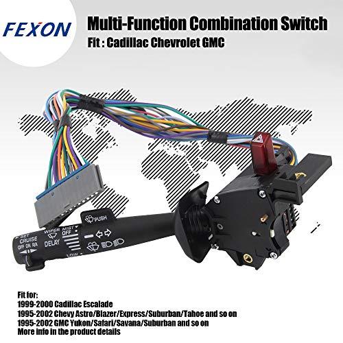 FEXON MultiFunction Combination Switch with Turn Signal, Wiper, Washers, Hazard Switch, Cruise