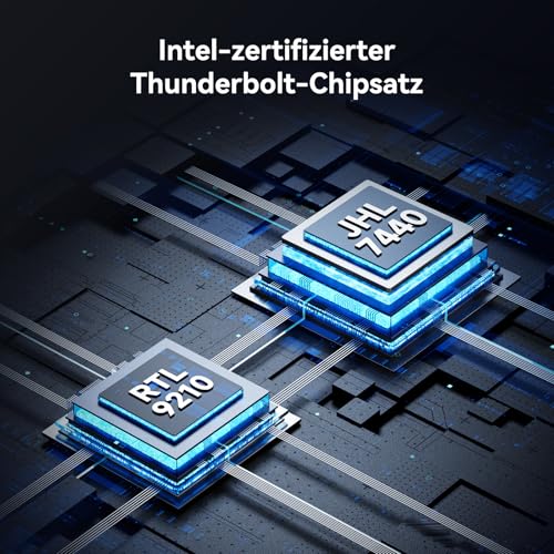 40Gbps M.2 NVMe SSD Gehäuse mit Lüfter, ANYOYO NVMe Gehäuse kompatibel für Thunderbolt 5/4/3 M.2 SSD Gehäuse für PCIe 2280 M-Key (B+M Key), USB C Aluminium SSD Gehäuse kompatibel für USB 4/3.2/3.1 thumbnail 2