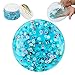 Clear Crystal Slime Mud with Fruit Slices, Soft Jelly Clay Stress Relief Toy Fluffy Slime for Girls Boys, Non Sticky DIY Putty Easy Bubble Slime with Container for Party Birthday Favor, Ocean Blue