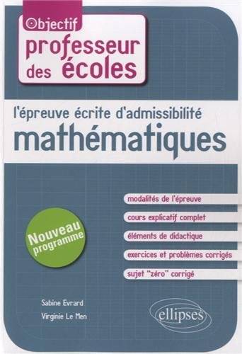 L' épreuve écrite d'admissibilité, mathématiques