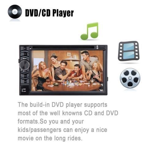 2 Din Car Stereo with Backup Camera, 6.2 Inch Touch Screen Bluetooth Receiver AM/FM/USB/SD DVD CD Player Steering Wheel Control Rear View Reverse Parking Cam