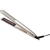 YA-Man Spa Styler Straight + Wave Flat Iron Hair Straightener and Curler 2 in 1 - Advanced Japanese Technology, Dual Voltage, Titanium Tourmaline Plates with Red Light Therapy, 5 Heat Settings (Gold)