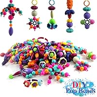 Buself Pop Snap Bead DIY Jewelry 220 Pcs Kit for Girls Kids DIY Bracelets Necklace Rings Toy for Age 3 4 5 6 7 8 Year Old Girls