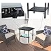 FDW Wicker Patio Furniture 3 Piece Patio Set Chairs Bistro Set Outdoor Rattan Conversation Set for Backyard Porch Poolside Lawn,Black