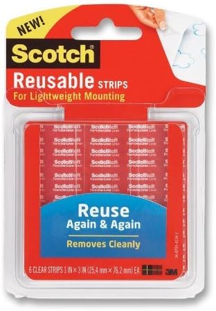 Scotch Restickable Strips, 1 x 3 Inches, 6 Strips, 4-PACK
