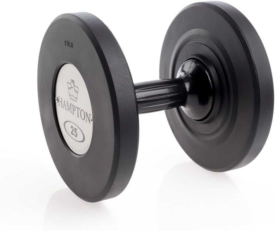 Hampton Gel-Grip Urethane Dumbbell, Black - Pairs