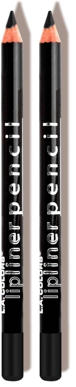 L.A. COLORS Lipliner Pencil, Black CP520 (Pack of 2)