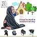 Breastfeeding Nursing Cover (Elegant Gray) - Supreme Quality 100% Cotton Carseat Canopy - Unisex Baby Cover For Stroller, High Chair, Baby Carrier, Shopping Cart - Multi-Use Nursing Scarf