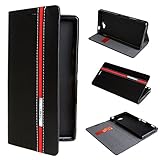Sony Xperia M2 Case , Leathlux Texture PU Leather Stand Protective Case Cover For Sony Xperia M2 / Sony Xperia M2 dual Black