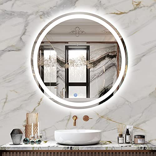 FITLAND Round LED Bathroom Mirror