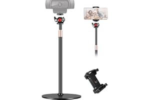 Etour Webcam Stand for Desk, Raise Height Desktop Stand with Adjustment for Logitech Webcam C920 C922 BRIO,360°Rotatable Ball