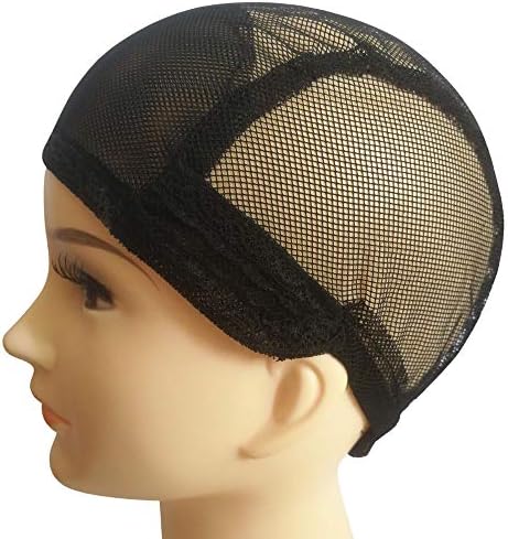 NOGOQU ♫♫ 1 PC Fashion Wigs Lace Cap with Adjustable Strap Elastic Breathable for Women Average Size Easy DIY for Making Wigs for Women or Men Black