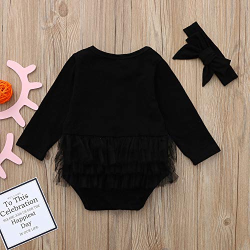 â¤ï¸ï¸ Mealeaf â¤ï¸ï¸ Infant Newborn Baby Girl Tulle Tutu Romper Bodysuit Clothes Headband Outfits Set 0-24 Month Black