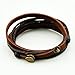 Cherryzz Fashion Handmade Soft Leather Multilayer Wrap Leather Bracelet Snap Cuffs