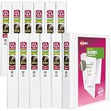Avery Durable View Binder, 1" Slant Rings, 220-Sheet Capacity, DuraHinge, White, Case Pack of 12 (17012)