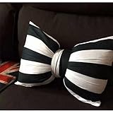 Dongcrystal Black and White Striped Bow Pillow Sofa Decorative Cushions-Bowknot Pillow