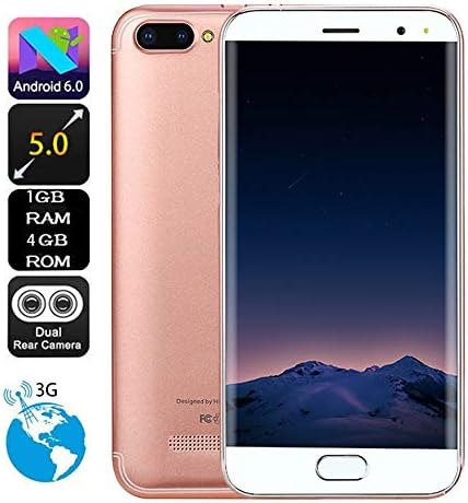 Junshion IPS Full Touch Screen Android 6.0 Smartphone Unlocked,3G GSM/WCDMA Dual SIM Cellphone,5.0" HD Screen,1G RAM+4G ROM Extended Memory 32G,1800mAh Battery,Dual HD Camera