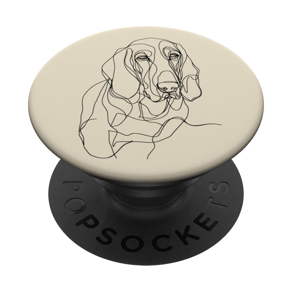 Basset Hound Dog Line Art Minimalist Mom Dad PopSockets Swappable PopGrip