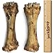 Jack&Pup Roasted Meaty Beef Shin Bone Dog Treats – 8-11” Long Lasting All Natural Gourmet & Healthy Dog Bone Treat Chews – Savory Smoked Beef Flavor (3 Pack)