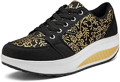 Orlancy Women's Fashion Leather Platform Lace-up Sneakers Walking Shoes Fitness Sports Shoes