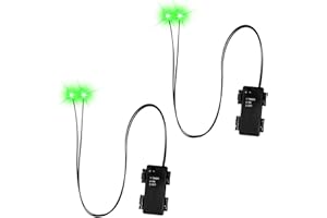 AUTXQU Halloween Led Glowing Eyes with Timer,2 Pcs Light Up Skeleton Eyes,Horror DIY Eyes for Masks,Pumpkins,Tombstones,and Props(Batteries Not Included) (Green)