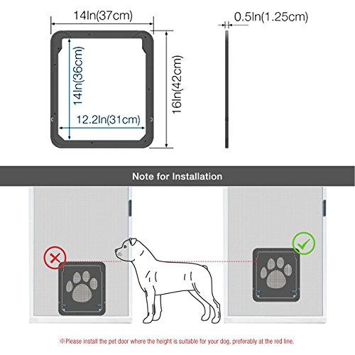UHeng Magnetic Automatic Lock/Lockable Pet Screen Door Dog Gate Way Pet Door for Screens