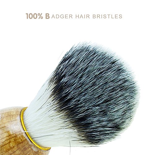 Dachshaar Rasierpinsel,JUSTIME Badger Shaving Brush Dachshaar Männer Rasierpinsel Holzfarbe Rasierpinsel,100% Dachshaar für die perfekte Rasur
