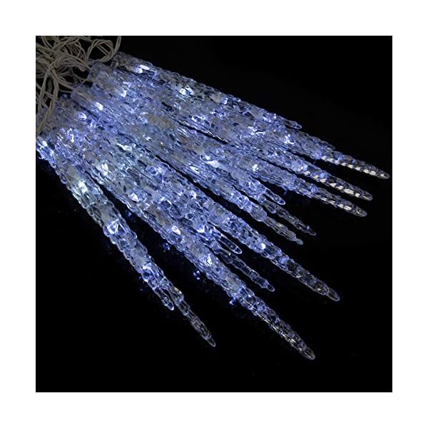 Christmas Icicle Lights Outdoor Indoor Twinkling Crystal Ice 10 Icicles 14 7 Feet Connectable Waterproof Led Hanging Blinkee Com