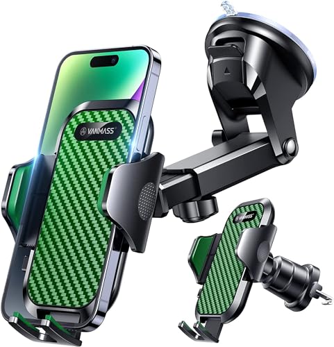 VANMASS 2026【Militär-Klasse】Handyhalterung Auto Upgrade【Stärkste Saugnapf & Lüftungshaken】4 in 1 Handy Halterung Auto 360° Drehbar Handyhalter Auto Ar