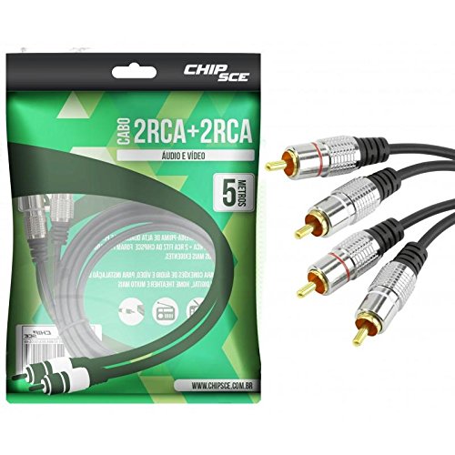 Cabo 2 Rca para 2 Rca 5 metros Chip Sce para Áudio e Vídeo 018-0742
