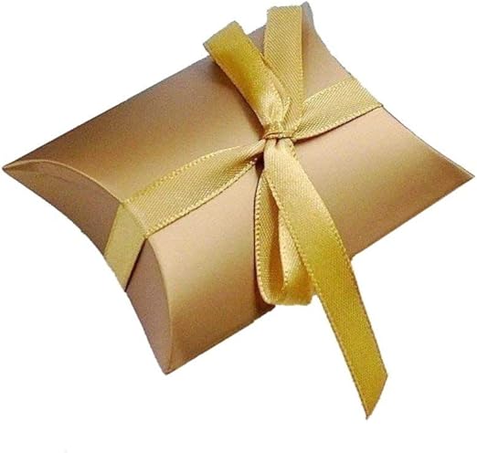 Amazon Com Jzk 50 X Gold Pillow Boxes Party Wedding Favour Boxes