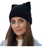 Women Cat Ear Beanie Hat Wool Braided Knit Trendy Winter Warm Cap
