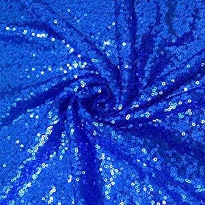 1 Yard Royal Blue Sequin Fabric Sparkly 