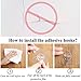 KChoies 20 Pack Four-leaf Shaped Adhesive Sticky Hooks(13.2lb/6kg), Heavy Duty Waterproof Oilproof Reusable Seamless Nail Free Bathroom Kitchen Wall & Ceiling Hooks, Transparent
