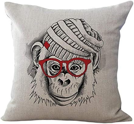 ewtretr Cute Gorilla Cushion Cotton Square Decorative Throw Pillow 18 X 18