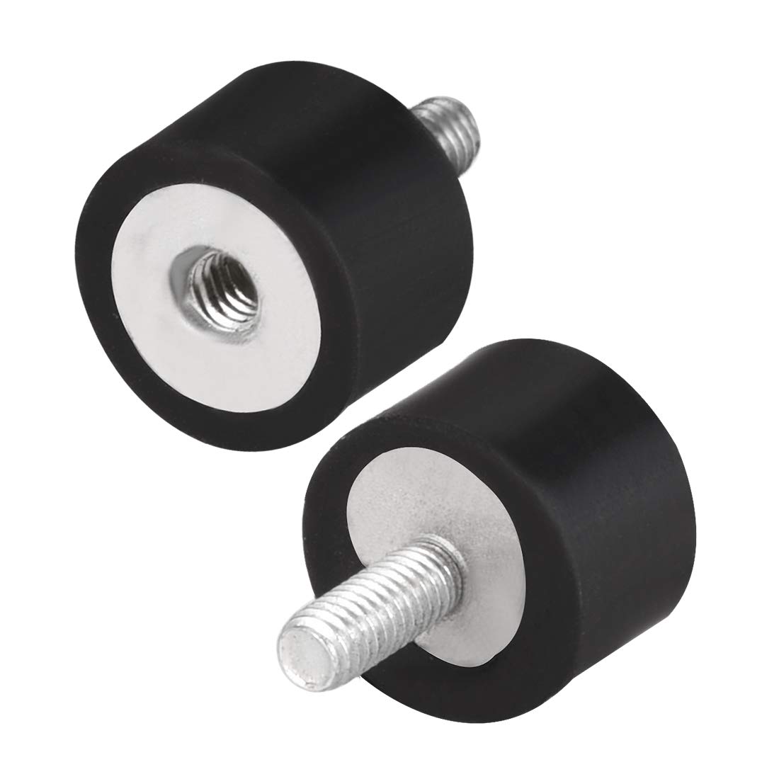 sourcing map M4 Thread Male Female Rubber Mounts,Vibration Isolators,Shock Absorber 15mm x 10mm Black 8pcs