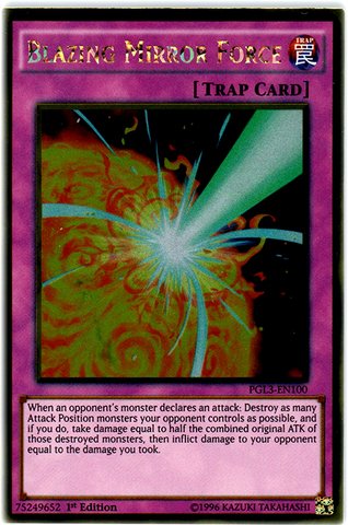 Yu-Gi-Oh! - Blazing Mirror Force (PGL3-EN100) - Premium Gold: Infinite Gold - 1st Edition - Gold Rare