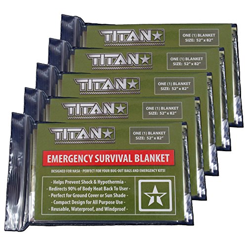 TITAN TwoSided Emergency Mylar Survival Blankets (5Pack), Various