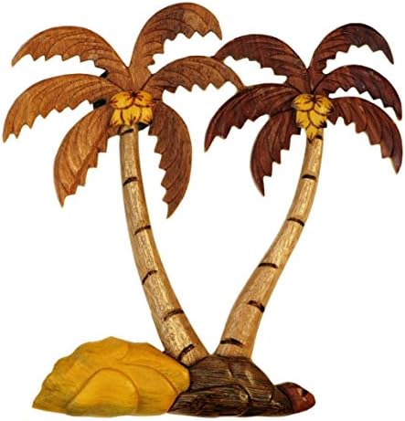 Hawaiian Style Handmade Wood Magnet Palm Trees