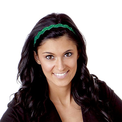 Hipsy Women's No Slip Headband St. Patrick's Day Bling Glitter Pack (Skinny & Wave Bling 2pk)