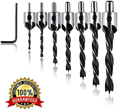 Countersink Drill Bits Set, YAASO HSS Carpentry Reamer Chamfer Countersink Tool for Woodworking Plastic Soft Metal 7 PCS