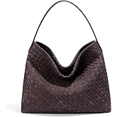 Slouchy Suede Woven Hobo Bags Women Trendy Suede Shoulder Bag Crossbody Satchel Crescent Purse Top Handle Tote Handbag
