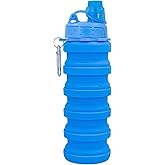 YCTMALL Collapsible Water Bottles Travel water bottle Sports Portable Sport Water Bottle Reusable Water Bottles comes with mountaineering Buckle 500ml silicone Water-proof camping water bottle