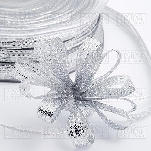 1 Metre cut length of Gold or Silver metallic pull bow 7mm 3802/3 (Silver 3803)