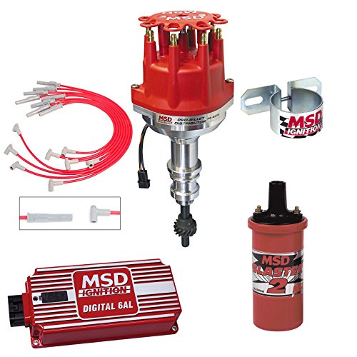 MSD Ignition Kit Ford 351W Small Cap Digital 6AL Distributor Wires Coil Bracket